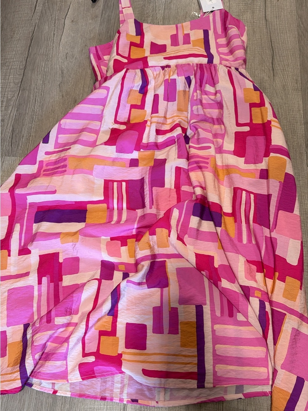 Boutique 9 Pink Geometric Print Sundress